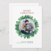 家族の写真クリスマス シーズンカード (正面/裏面)