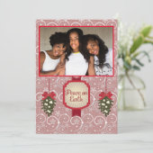 家族の写真クリスマス シーズンカード (スタンド正面)