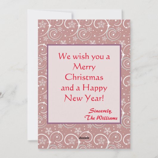 家族の写真クリスマス シーズンカード (裏面)