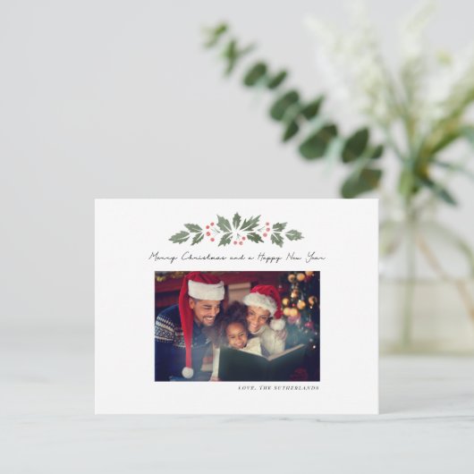 家族の写真クリスマス シーズンポストカード (スタンド正面)