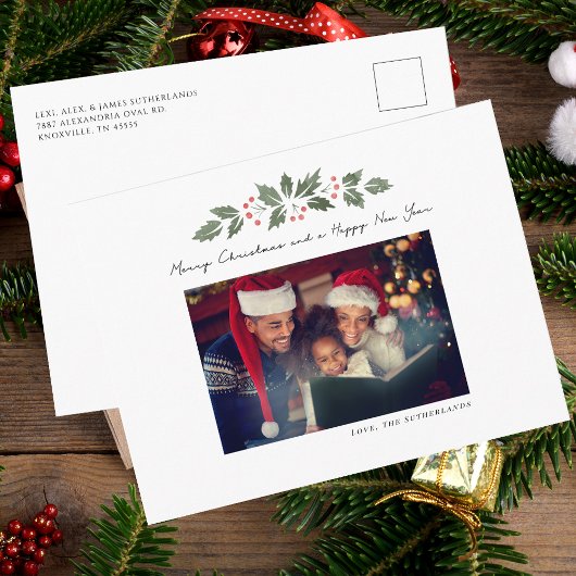 家族の写真クリスマス シーズンポストカード