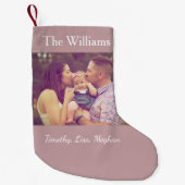 家族の写真クリスマス スモールクリスマスストッキング (正面)