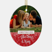家族の写真クリスマス セラミックオーナメント (右)