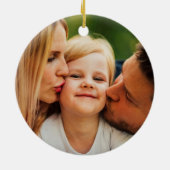 家族の写真クリスマス セラミックオーナメント (裏面)