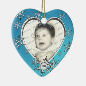 家族の写真クリスマス セラミックオーナメント (右)