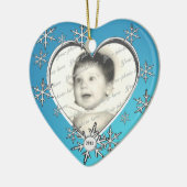 家族の写真クリスマス セラミックオーナメント (左)