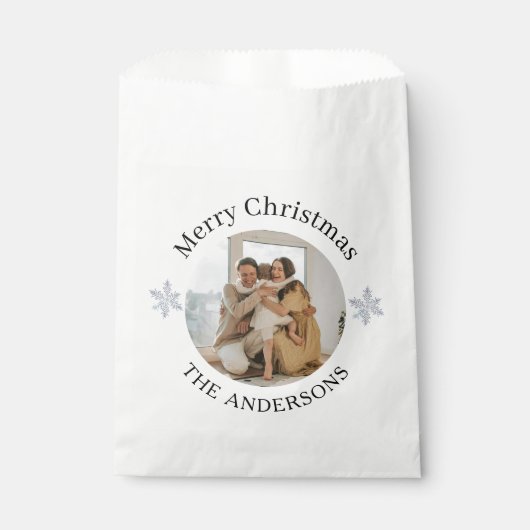 家族の写真クリスマス フェイバーバッグ (正面)