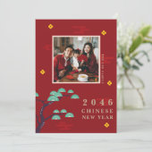 家族の写真グリーティングルナ中国の年賀状 シーズンカード (スタンド正面)