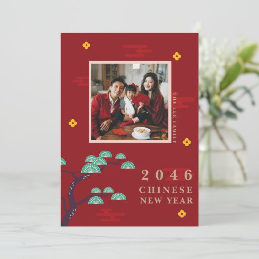 家族の写真グリーティングルナ中国の年賀状 シーズンカード (スタンド正面)