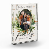 家族の写真グリーン離れクリスマス フォトブロック (左)