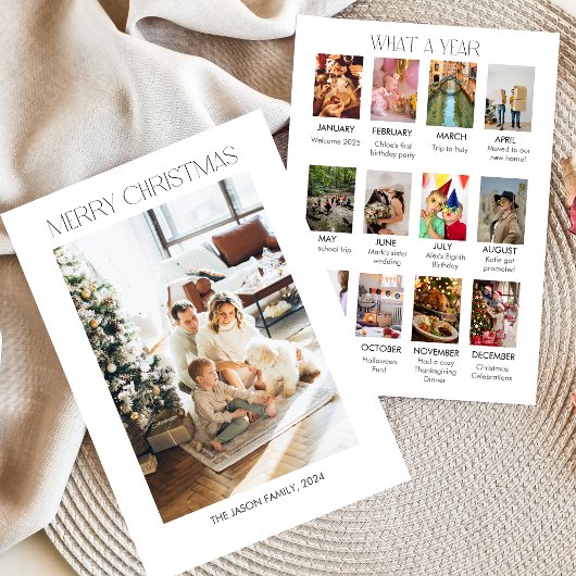 家族の写真コラージクリスマスカード 招待状