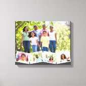 家族の写真コラージグジグザグフォトストリップダークグレー キャンバスプリント (正面)