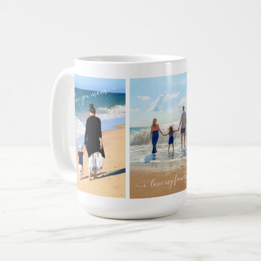 家族の写真コラージコーヒーマグの例 コーヒーマグカップ (正面左)