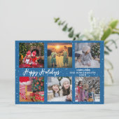 家族の写真コラージハッピーホリデーズクリスマス シーズンカード (スタンド正面)