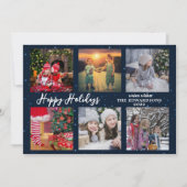 家族の写真コラージハッピーホリデーズクリスマス シーズンカード (正面)