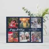 家族の写真コラージハッピーホリデーズクリスマス シーズンカード (スタンド正面)