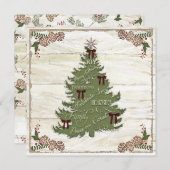 家族の写真コラージファームハウスクリスマスツリー喜び シーズンカード (正面/裏面)