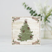 家族の写真コラージファームハウスクリスマスツリー喜び シーズンカード (スタンド正面)