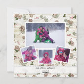 家族の写真コラージファームハウスクリスマスツリー喜び シーズンカード (裏面)