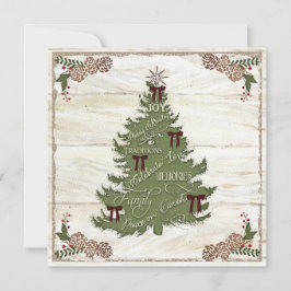 家族の写真コラージファームハウスクリスマスツリー喜び シーズンカード