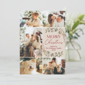 家族の写真コラージメリークリスマスホリデーカード シーズンカード (スタンド正面)