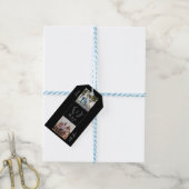 家族の写真コラージモノグラム名パーソナライズされた ギフトタグ (より糸付き)