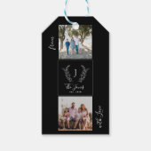 家族の写真コラージモノグラム名パーソナライズされた ギフトタグ (正面)