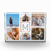家族の写真コラージモノグラム フォトブロック (正面)