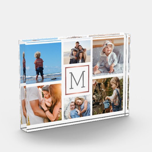 家族の写真コラージモノグラム フォトブロック (左)