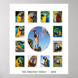 家族の写真コラージモノグラム ポスター