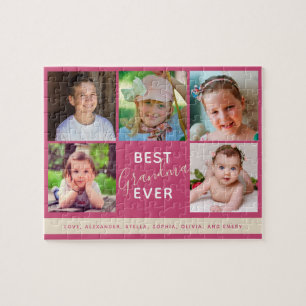 家族の写真コラージュお最高のばああちゃん ジグソーパズル