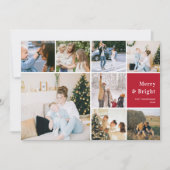 家族の写真コラージュと明メリーるいクリスマスホー シーズンカード (正面)