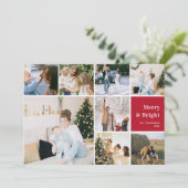 家族の写真コラージュと明メリーるいクリスマスホー シーズンカード (スタンド正面)
