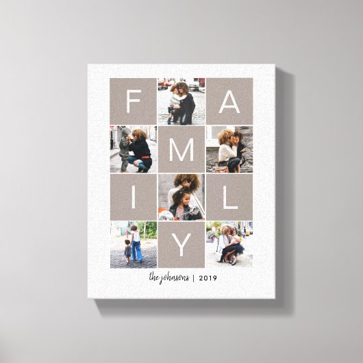 家族の写真コラージュのキャンバス キャンバスプリント (正面)