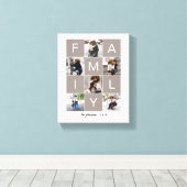 家族の写真コラージュのキャンバス キャンバスプリント (インサイチュ (ウッドフロア))