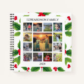 家族の写真コラージュのクリスマスを作成する ノートブック (正面)