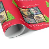 家族の写真コラージュのクリスマスを作成する ラッピングペーパー (ロールコーナー)