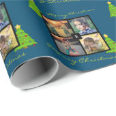 家族の写真コラージュのクリスマスを作成する ラッピングペーパー (ロールコーナー)