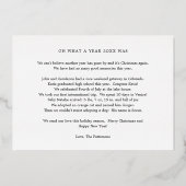 家族の写真コラージュのクリスマスを思い出す年 箔シーズンカード (裏面)