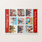 家族の写真コラージュのクリスマスプレゼント記念アイテム ジグソーパズル (横)