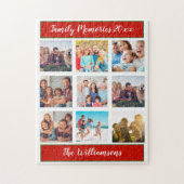 家族の写真コラージュのクリスマスプレゼント記念アイテム ジグソーパズル (縦)