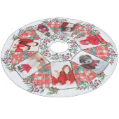 家族の写真コラージュのクリスマスリース白+赤 フリース ツリースカート (アングル)