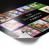 家族の写真コラージュのポカラフルスター フォトプリント            (角)