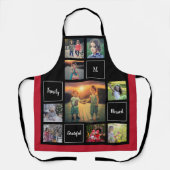 家族の写真コラージュのモノグラムを作成する エプロン (正面)