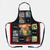 家族の写真コラージュのモノグラムを作成する エプロン (正面)
