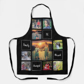 家族の写真コラージュのモノグラムを作成する エプロン (正面)