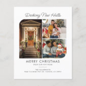 家族の写真コラージュの休日の引越しのお知らせ (正面)