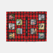 家族の写真コラージュの家族の名前を作成する フリースブランケット (正面(横))