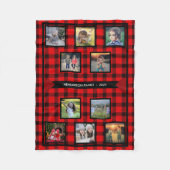 家族の写真コラージュの家族の名前を作成する フリースブランケット (正面)