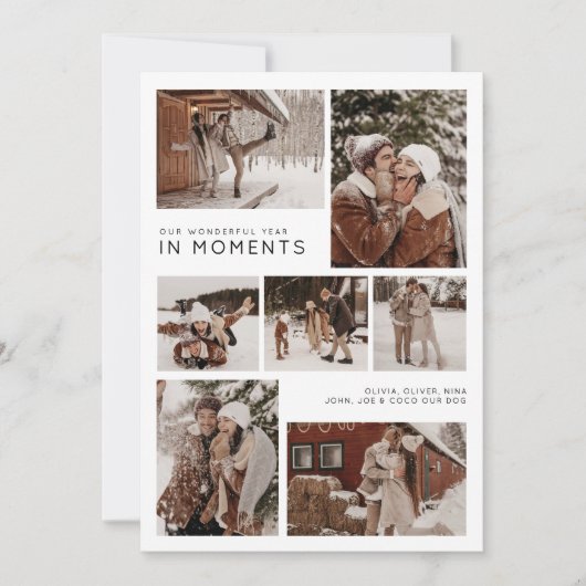 家族の写真コラージュの年クリスマス シーズンカード (正面)